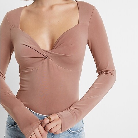 NWT Express Body Contour Silky Twist Front Thong Bodysuit - Picture 2 of 9